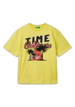 Benetton Erkek Çocuk Lacivert Slogan Baskılı T-Shirt