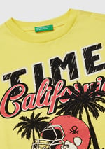 Benetton Erkek Çocuk Lacivert Slogan Baskılı T-Shirt