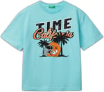 Benetton Erkek Çocuk Lacivert Slogan Baskılı T-Shirt