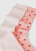 Benetton Erkek Çocuk Pembe Mix Desenli Ucu Fırfırlı 2'li Uzun Soket Çorap Seti