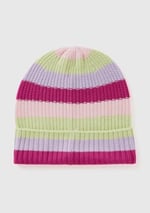 Benetton Erkek Çocuk Pembe Mix Logo Etiketli Renk Bloklu Örgü Bere