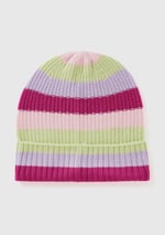 Benetton Erkek Çocuk Pembe Mix Logo Etiketli Renk Bloklu Örgü Bere
