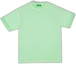Benetton Erkek Çocuk Saks Mavi Soluk Efektli Logo İşlemeli Oversize T-Shirt