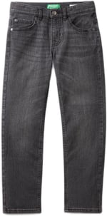 Benetton Erkek Çocuk Siyah 5 Cepli Slim Fit Denim Pantolon