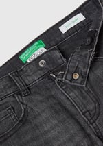 Benetton Erkek Çocuk Siyah 5 Cepli Slim Fit Denim Pantolon