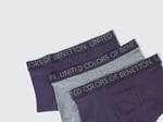 Benetton Erkek Siyah Beli Logo Detaylı 3'lü Boxer Seti