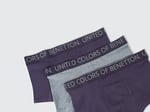 Benetton Erkek Siyah Beli Logo Detaylı 3'lü Boxer Seti