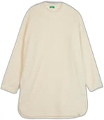 Benetton Kadın Krem Ucu Logo Etiketli Bisiklet Yaka Uzun Pijama Üstü