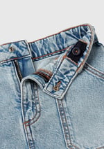 Benetton Kız Çocuk Açık Denim Arka Cebi Logo İşlemeli Cep Detaylı Denim Etek