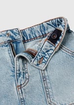 Benetton Kız Çocuk Açık Denim Arka Cebi Logo İşlemeli Cep Detaylı Denim Etek