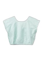 Benetton Kız Çocuk Açık Mavi Keten Karışımlı Bluz