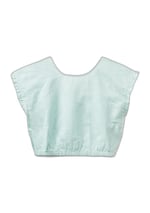 Benetton Kız Çocuk Açık Mavi Keten Karışımlı Bluz