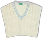 Benetton Kız Çocuk Kırık Beyaz Triko Süveter