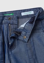 Benetton Kız Çocuk Koyu Denim%100 Liyosel Beli Kuşaklı Wide Fit Denim Jean