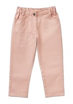 Benetton Kız Çocuk Pastel Pembe Beli Büzgülü 4 Cepli Boru Paça Pantolon