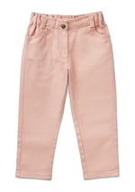 Benetton Kız Çocuk Pastel Pembe Beli Büzgülü 4 Cepli Boru Paça Pantolon