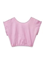 Benetton Kız Çocuk Pembe Keten Karışımlı Bluz