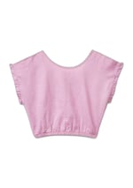 Benetton Kız Çocuk Pembe Keten Karışımlı Bluz
