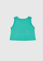 Benetton Kız Çocuk Yeşil Simli Logo Baskılı Atlet, Yeşil, 7-8 Yaş