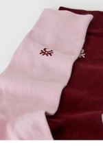 Benetton Unisex Krem-Siyah Pamuk Karışımlı Logo Detaylı 2'li Uzun Çorap Seti - Bedenler: S, L