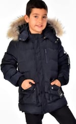 Benittokids Erkek Çocuk Natürel Kürklü Mont 51254 Lacivert 8 YAŞ