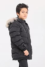 Benittokids Natural Kürklü Erkek Çocuk Kaban 51237 SİYAH 10 YAŞ