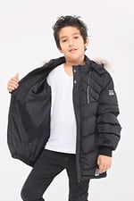 Benittokids Natural Kürklü Erkek Çocuk Kaban 51237 Siyah 14 YAŞ