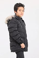 Benittokids Natural Kürklü Erkek Çocuk Kaban 51237 Siyah 16 YAŞ