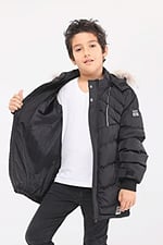 Benittokids Natural Kürklü Erkek Çocuk Kaban 51237 Siyah 14 YAŞ