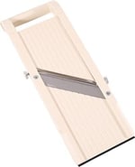 Benriner Pressioneller Japon SUPER Mandolin Sebze Rendesi 95 mm Kesme Genişliği 3 Farklı Değiştirilebilir Bıçak Ağzı Paslanmaz Çelik ve Parmak Koruması Sebze Spagetti