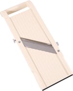 Benriner Pressioneller Japon SUPER Mandolin Sebze Rendesi 95 mm Kesme Genişliği 3 Farklı Değiştirilebilir Bıçak Ağzı Paslanmaz Çelik ve Parmak Koruması Sebze Spagetti