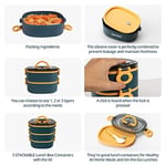 Bento Box Yetişkin Öğle Yemeği Kutusu, Sızdırmaz, BPA İçermeyen İstifleme (3 Katlı) Taşınabilir İstiflenebilir Gıda Kabı Saklama Kutuları Çalışma Okul Kamp için (Mavi)