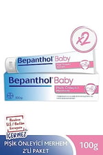 Bepanthol Baby Pişik Önleyici Merhem 100 gr 2li Paket l Parapen, SLS, Parfüm, Koruyucu İçermez