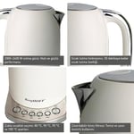 BergHOFF Gem Concept 1, 7 L Su Isıtıcı – 2400 W, Çoklu Otomatik Sıcaklık Ayarı | Vanilya Krem