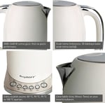 BergHOFF Gem Concept 1, 7 L Su Isıtıcı – 2400 W, Çoklu Otomatik Sıcaklık Ayarı | Vanilya Krem