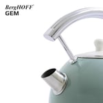 BergHOFF Gem Retro 1, 7 L Su Isıtıcı – 2200 W, Paslanmaz Çelik Gövde | Mint Yeşil
