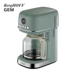 BergHOFF Gem Retro Filtre Kahve Makinesi – 900 W, 1, 5 L Cam Demlik | Mint Yeşil