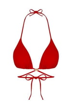 Beria Kadın Çapraz Bağlama Detaylı Üçgen İpli Kırmızı Bikini Takımı