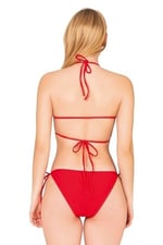 Beria Kadın Çapraz Bağlama Detaylı Üçgen İpli Kırmızı Bikini Takımı