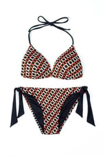 Beria Kadın Üçgen Yarım Dolgulu Kare Desenli Bikini Takımı
