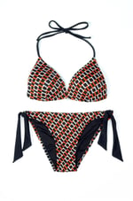 Beria Kadın Üçgen Yarım Dolgulu Kare Desenli Bikini Takımı
