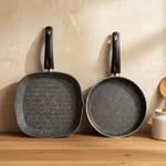 Bernardo Carolin 2 Parça Grill Tava Seti Gri ( 26 Cm -28 Cm)