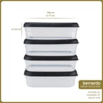 Bernardo Hide Plus 4'lü Saklama Kabı 700 Ml Siyah