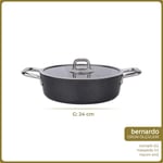 Bernardo Prime Stone Basık Tencere Siyah 24cm