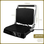 Bernardo Ruby 2000W 6 Dilim Kapasiteli Çıkarılabilir Plakalı Izgara ve Tost Makinesi Inox