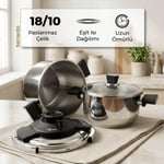 Bernardo Smart Cook 2'li 4-6l İndüksiyon Tabanlı Düdüklü Tencere Seti Siyah