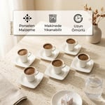 Bernardo Solid Porselen 12 Parça 6 Kişilik Fincan Takımı