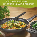 Berndes Tava 30 cm, b.Green alüminyum geri dönüştürülmüş indüksiyon, kızartma tavası%100 geri dönüştürülmüş içecek kutularından üretilmiştir, siyah