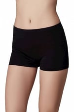 Berrak 2101 Kadın Renkli Likralı Boxer Şort, 6'lı Paket, Siyah, M Beden