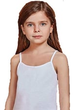 Berrak İç Giyim İp Askılı Kız Çocuk Penye Atlet 6Lı Paket 8-9 yaş Beyaz